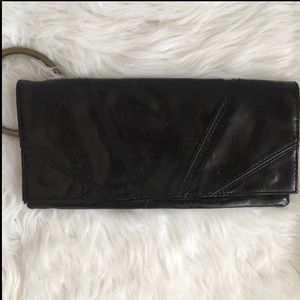 Vegan leather wristlet clutch